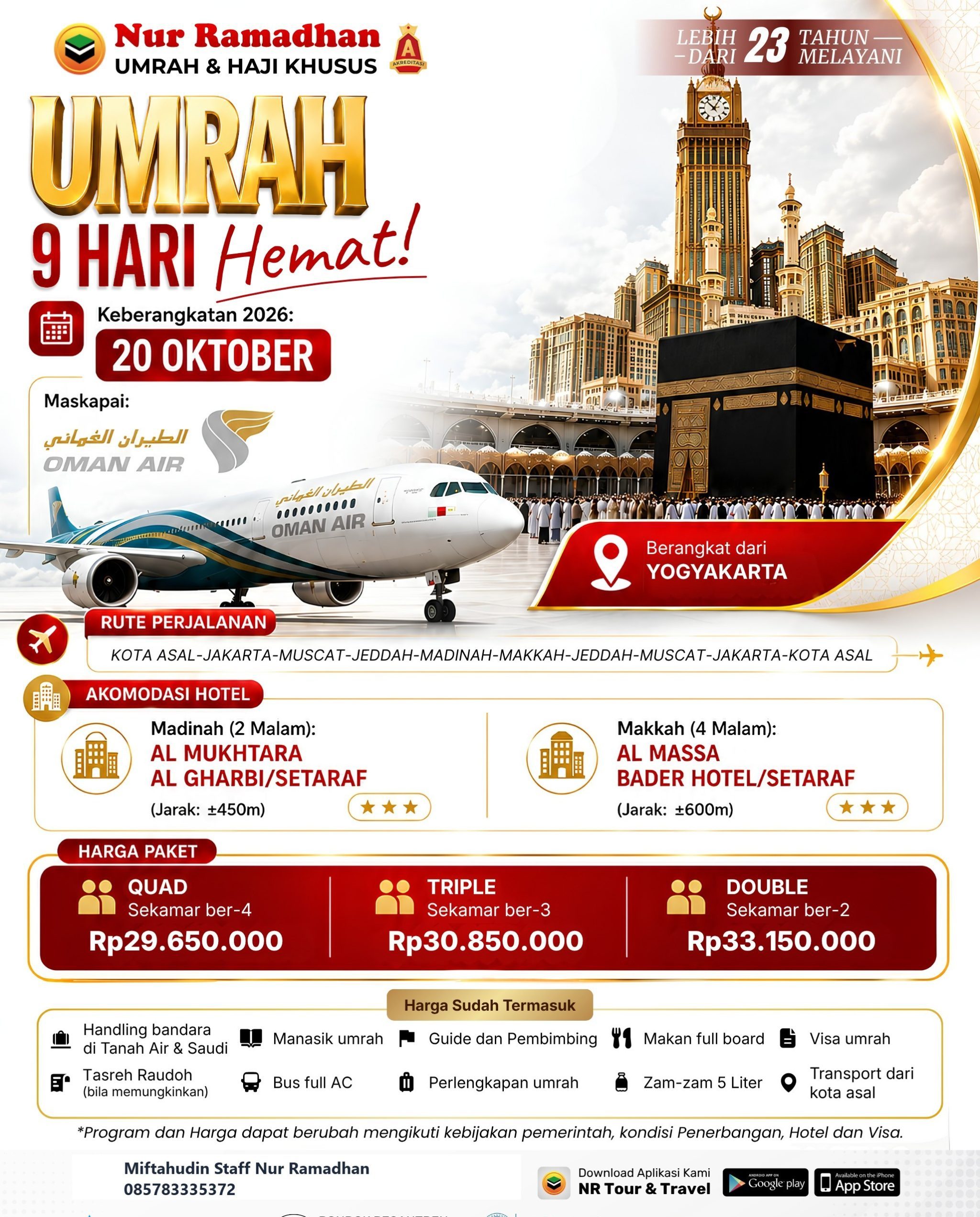 Paket Umroh Hemat 20 Oktober 2026